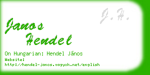 janos hendel business card